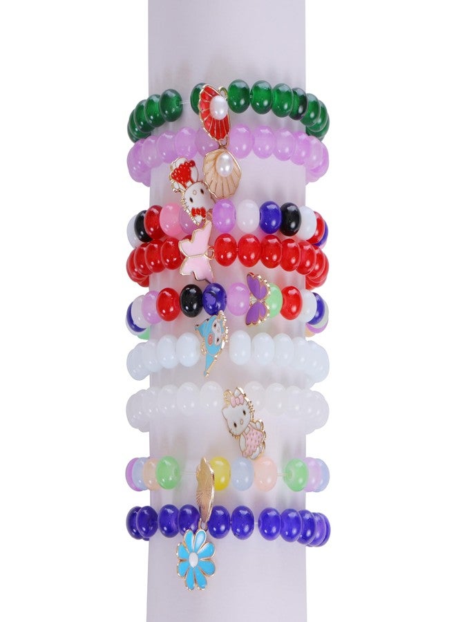 Ambitieux Children Jewelry Making Craft Bracelet Kits Set For Kids-DIY 24 Compartment,700+ Colorful Beads,Ear Hangings,Lobster Locks & Rings ,8 Pcs of Charms With Accessories (8 Moon Kit),Multicolor - Image 2